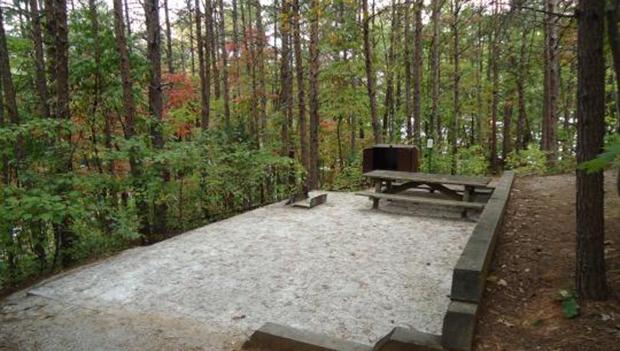 Picnic tables at Lake James State Park