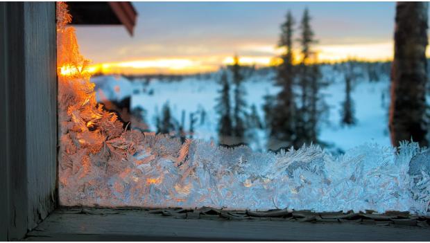 Winter Cabin Camping Ski Mountains America